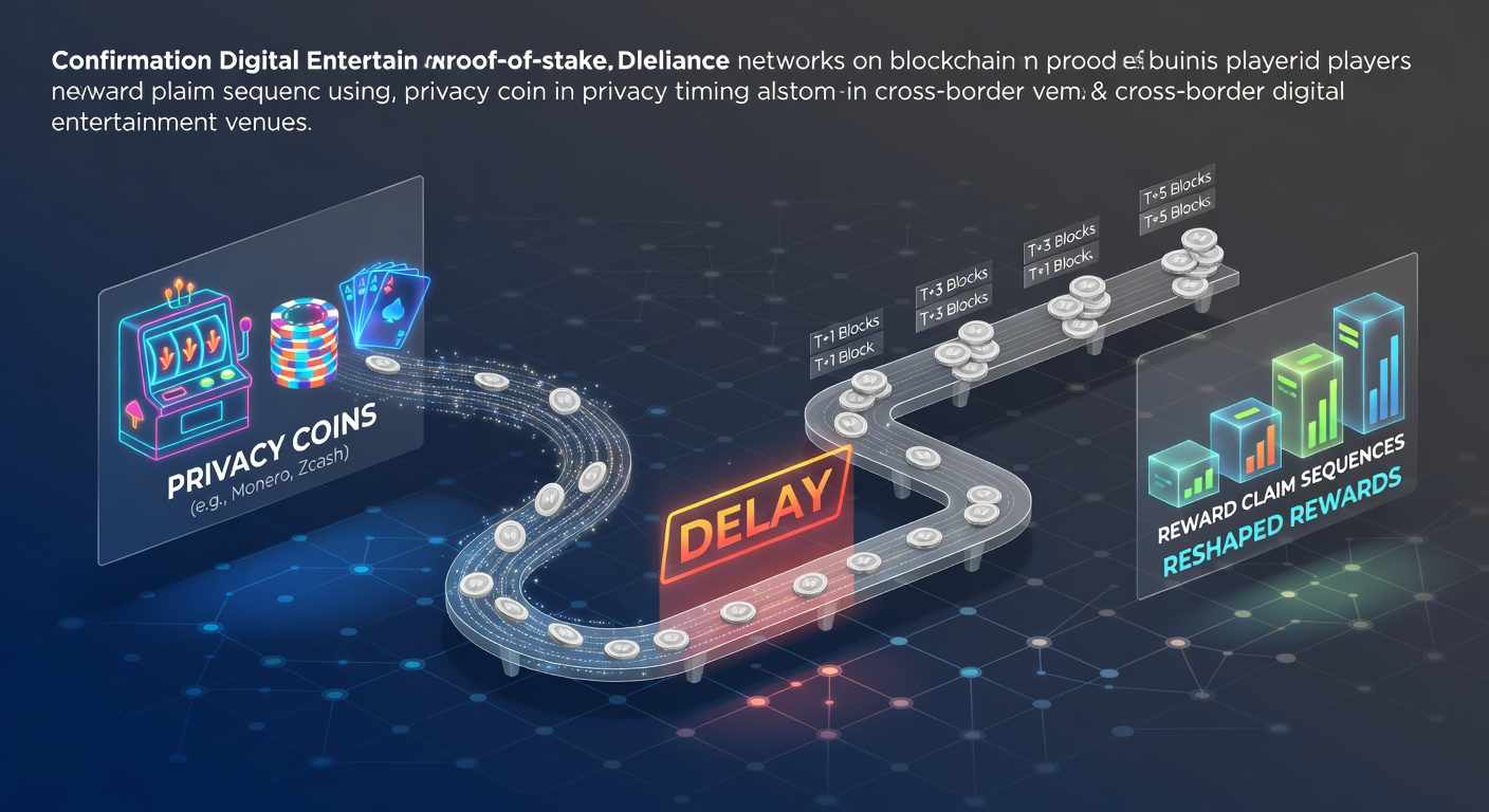 Darstellung von Proof-of-Stake-Netzwerkbestätigungen und deren Einfluss auf Transaktionssequenzen bei Privacy-Coins