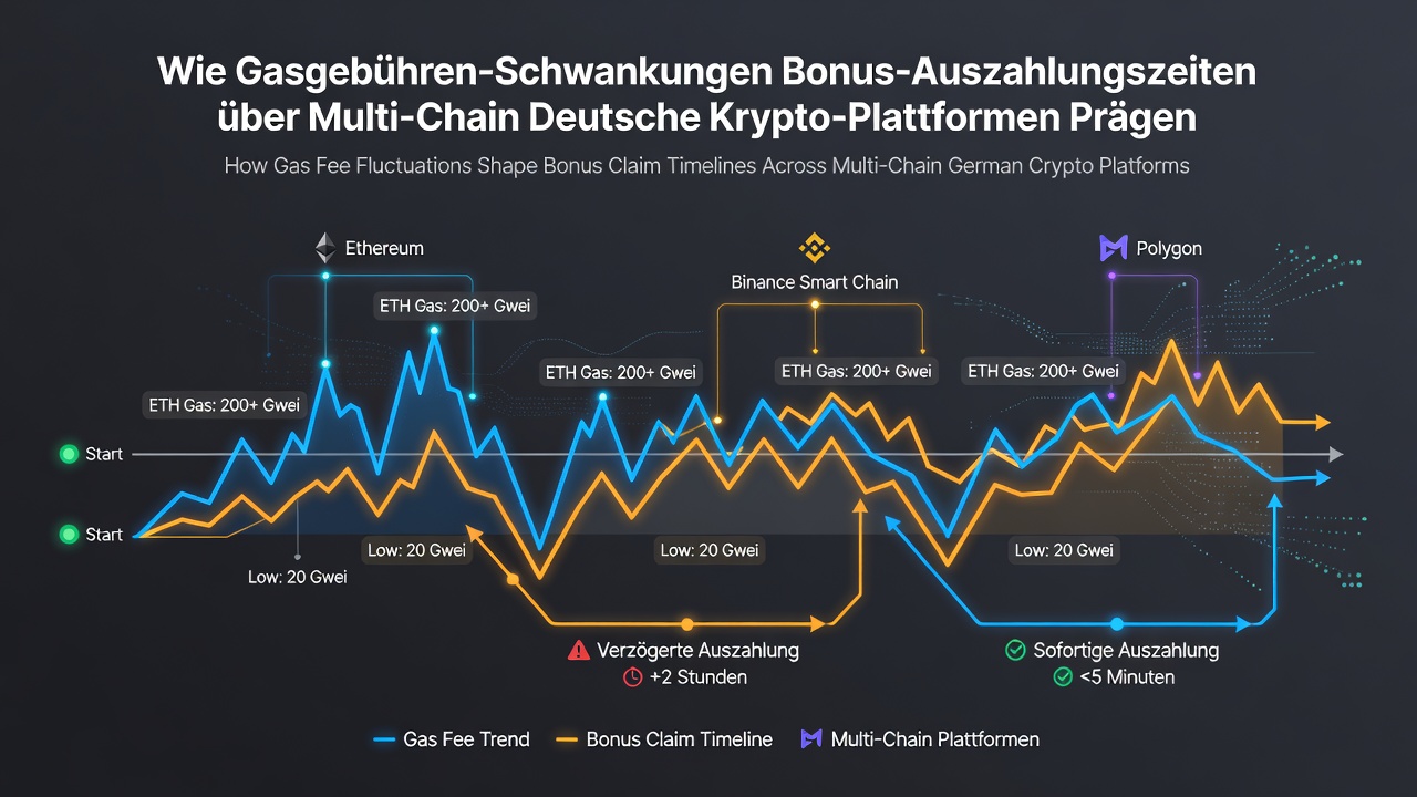 Illustration der Gasgebührenschwankungen und deren Auswirkungen auf Blockchain-Transaktionen in Multi-Chain-Umgebungen