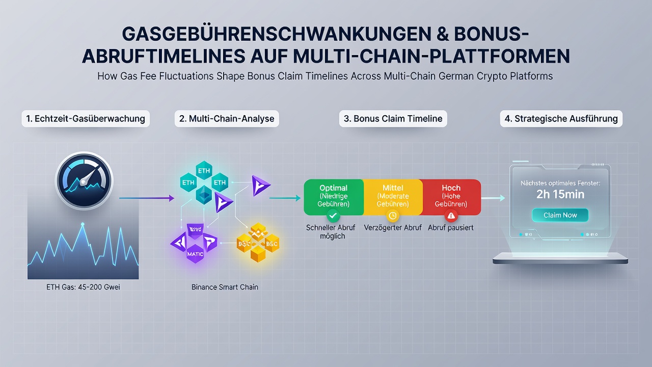 Darstellung von Multi-Chain-Plattformen und den Einflüssen variabler Gasgebühren auf Bonuszeitpläne