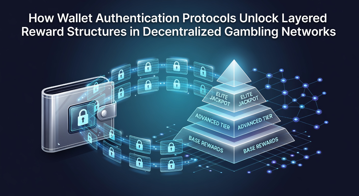 Illustration geschichteter Belohnungsstrukturen mit Wallet-Verifizierung und Blockchain-Integration