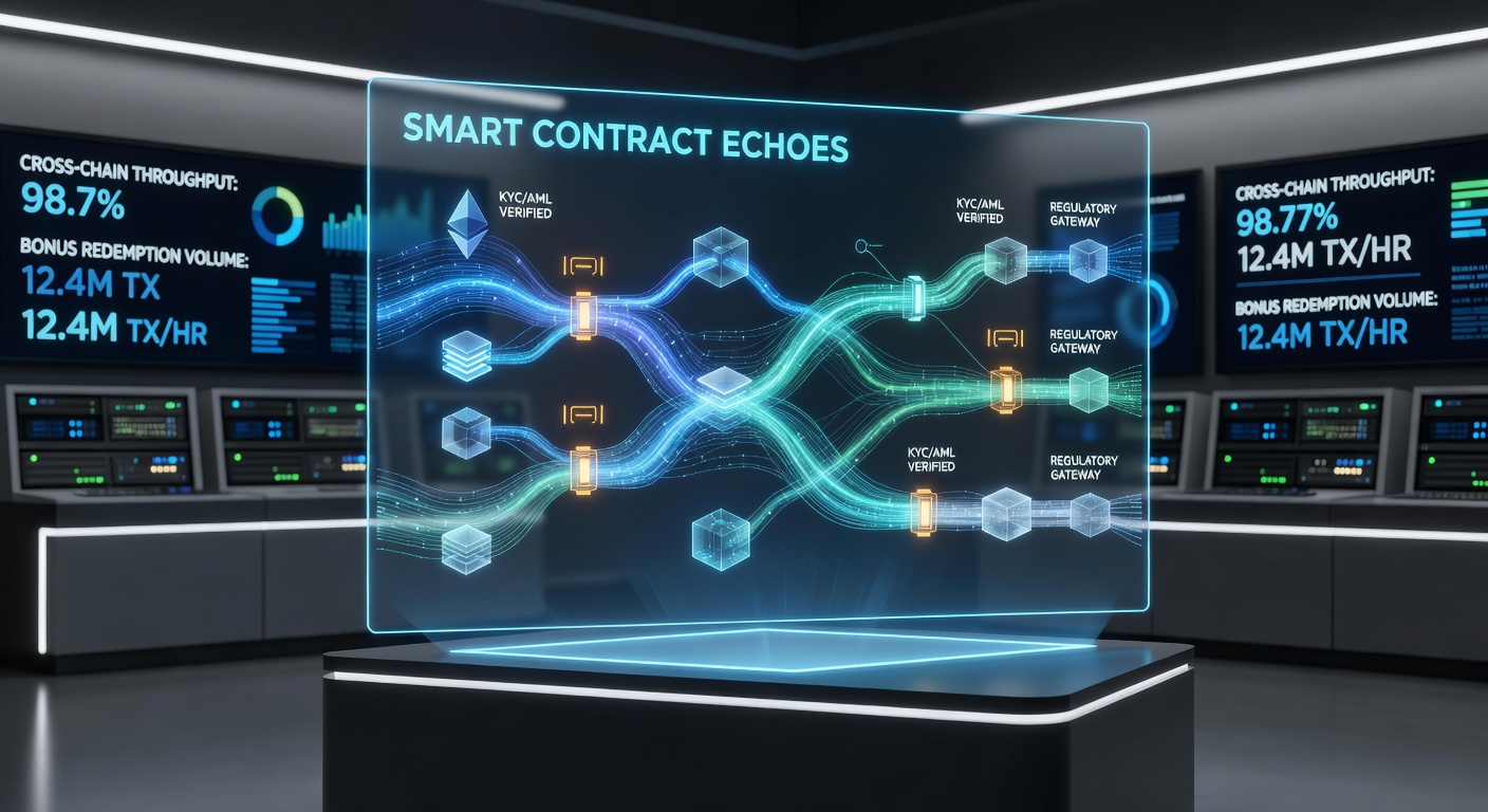 Darstellung von Multi-Chain-Transaktionen und automatisierten Bonus-Prozessen in regulierten Märkten